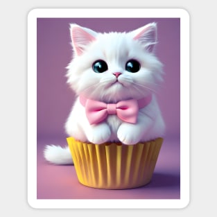 Cupcake Cat - Modern Digital Art Sticker